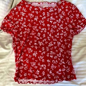 Red and White top, size Medium, Brand is No boundaries